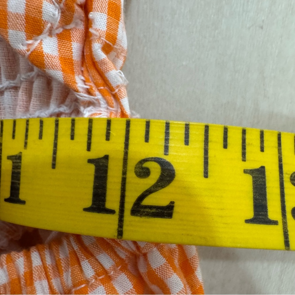 Sim and Sam Cutout Orange Gingham Dress Women's Large Stretch Midi - Picture 12 of 15